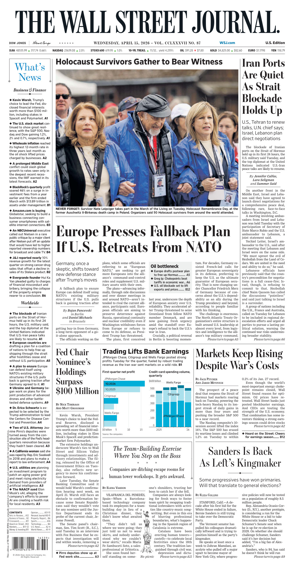 The Wall Street Journal April 15 2026 The Wall Street Journal Kitap Kapağı