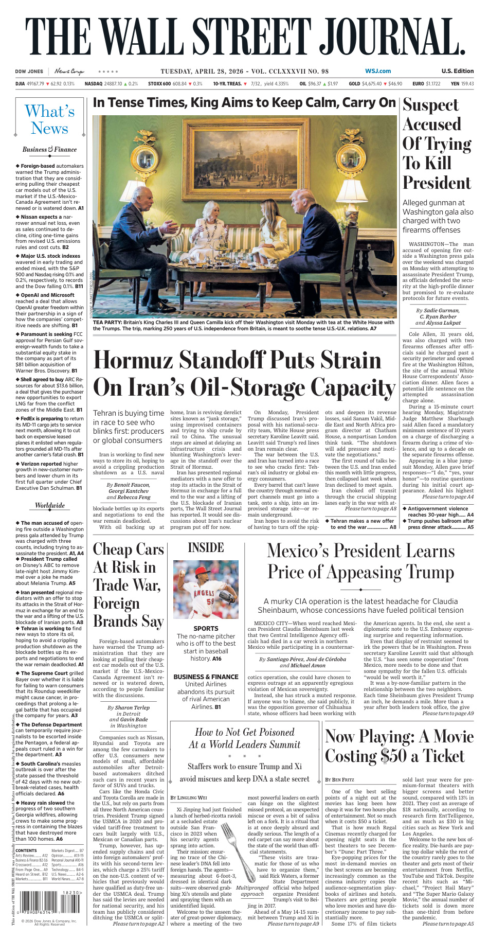 The Wall Street Journal April 28 2026 The Wall Street Journal Kitap Kapağı