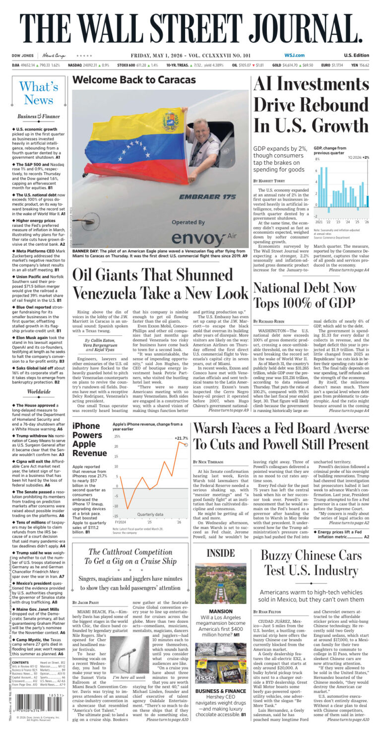 The Wall Street Journal May 01 2026 The Wall Street Journal Kitap Kapağı