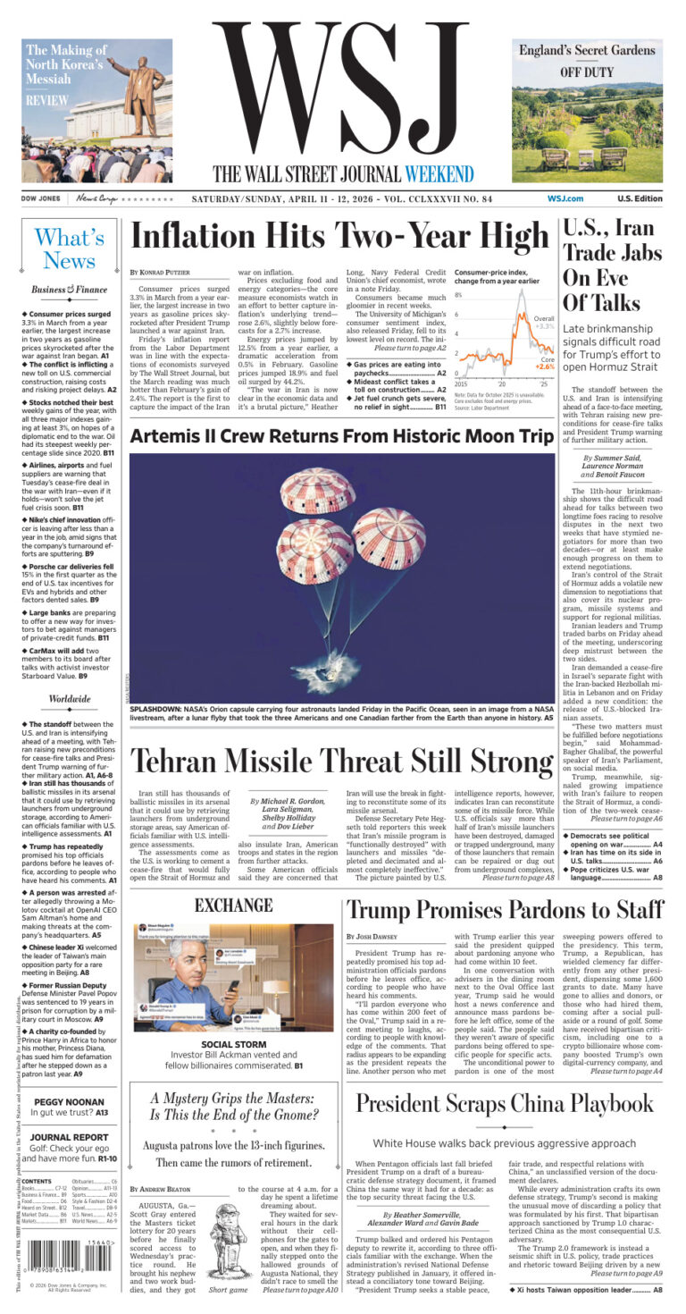 The Wall Street Journal Weekend April 1112 2026 The Wall Street Journal Weekend Kitap Kapağı