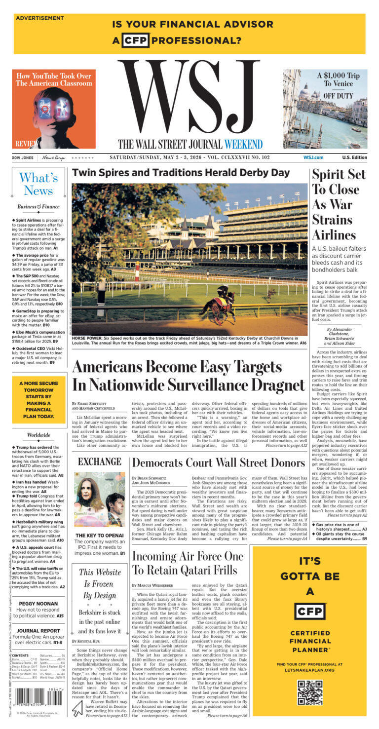The Wall Street Journal Weekend May 23 2026 The Wall Street Journal Weekend Kitap Kapağı