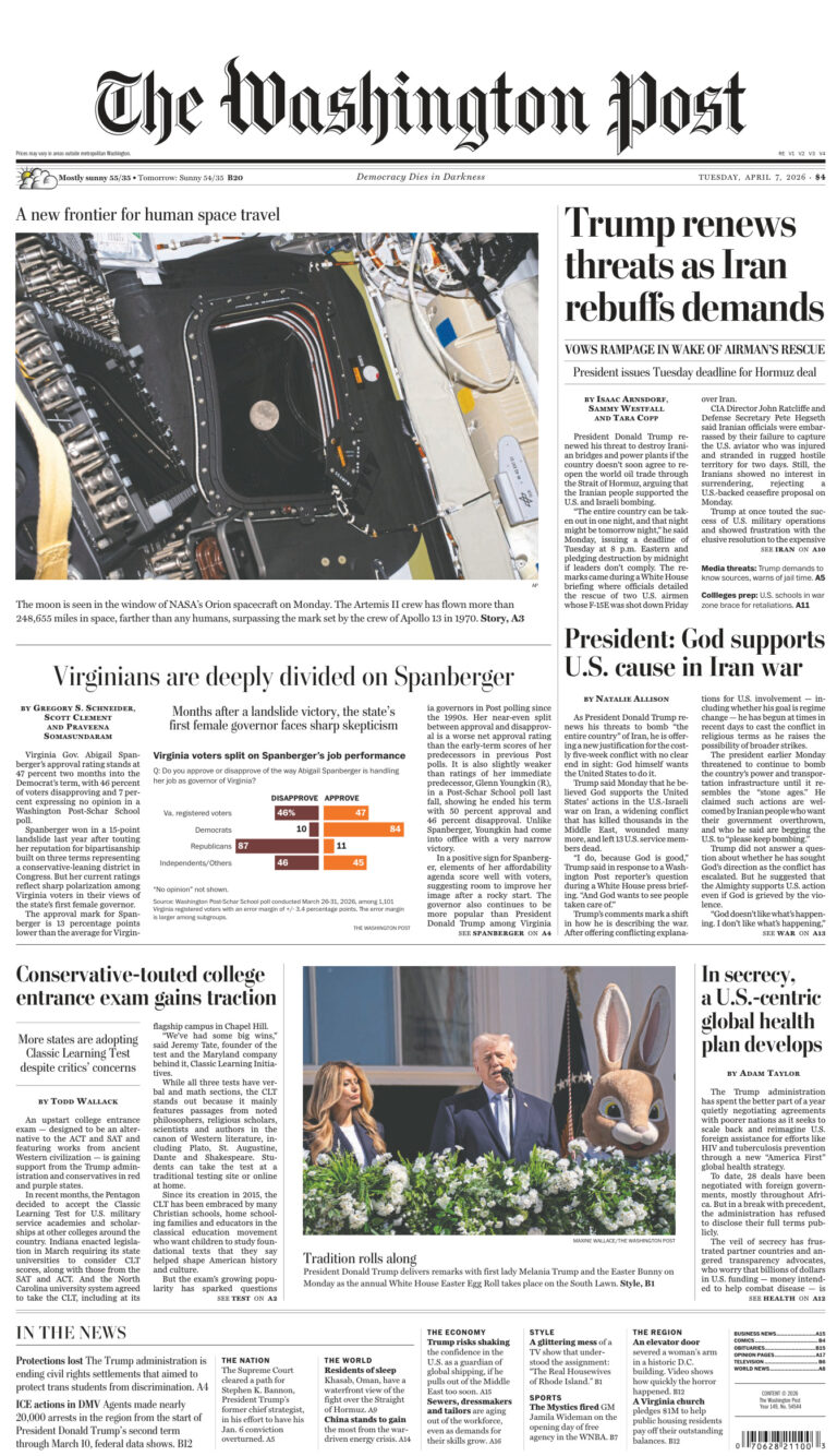 The Washington Post April 07 2026 The Washington Post Kitap Kapağı