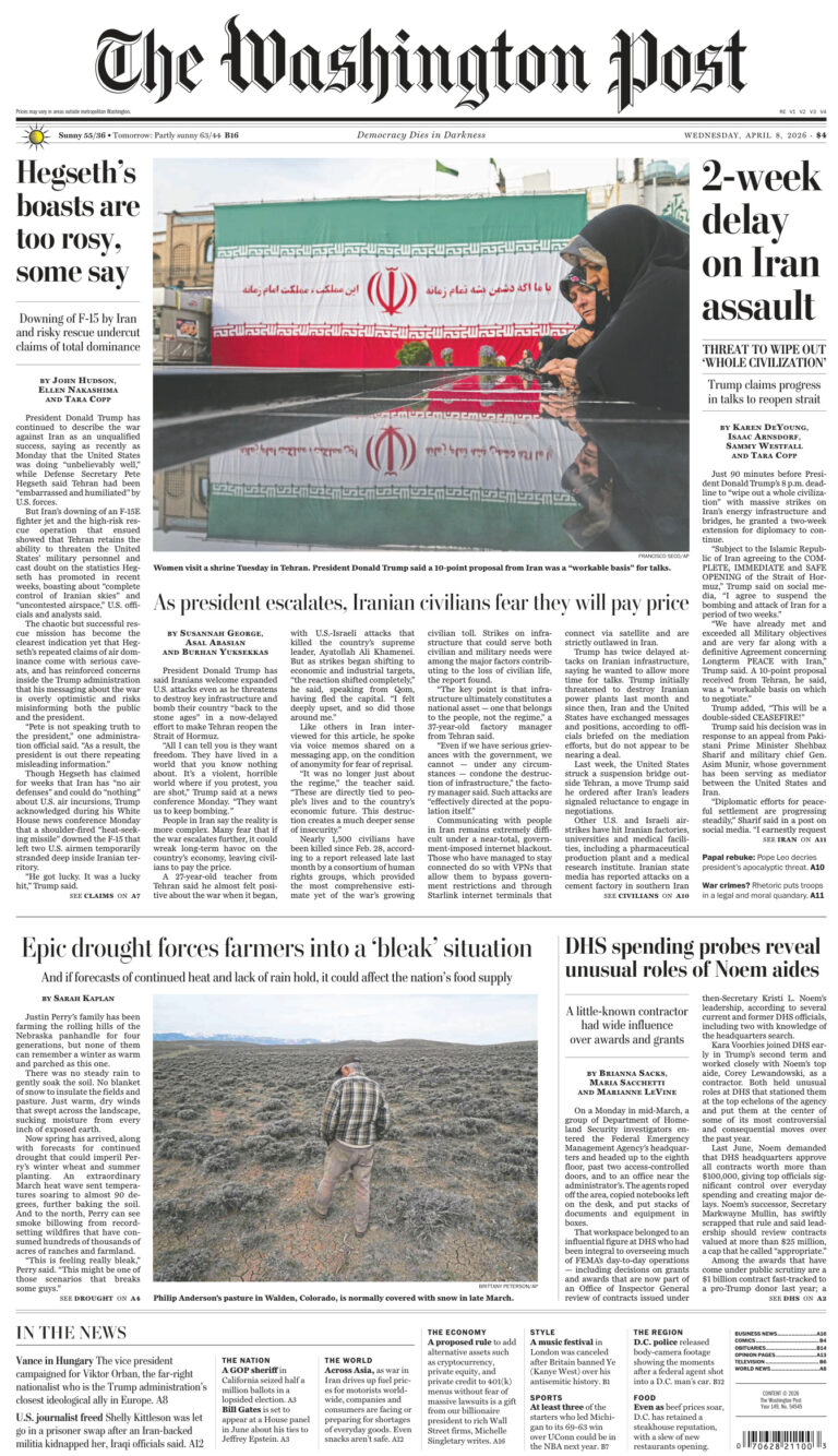The Washington Post April 08 2026 The Washington Post Kitap Kapağı
