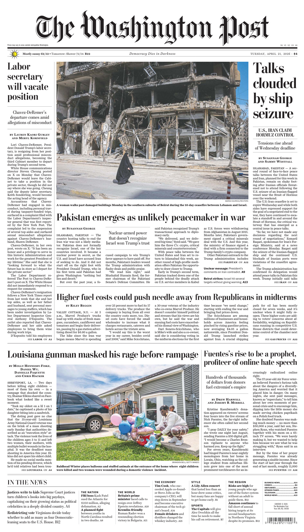 The Washington Post April 21 2026 The Washington Post Kitap Kapağı