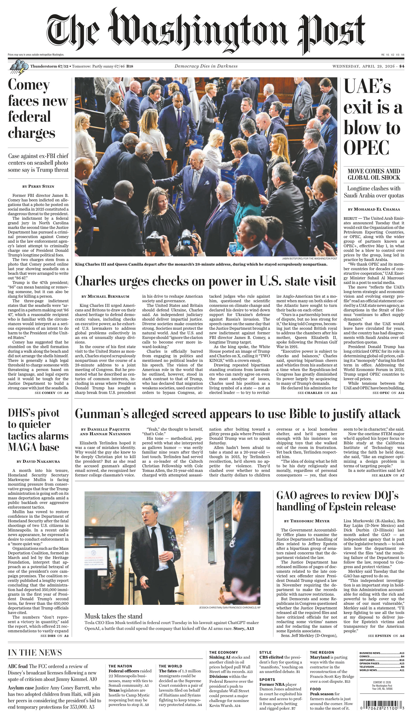 The Washington Post April 29 2026 The Washington Post Kitap Kapağı