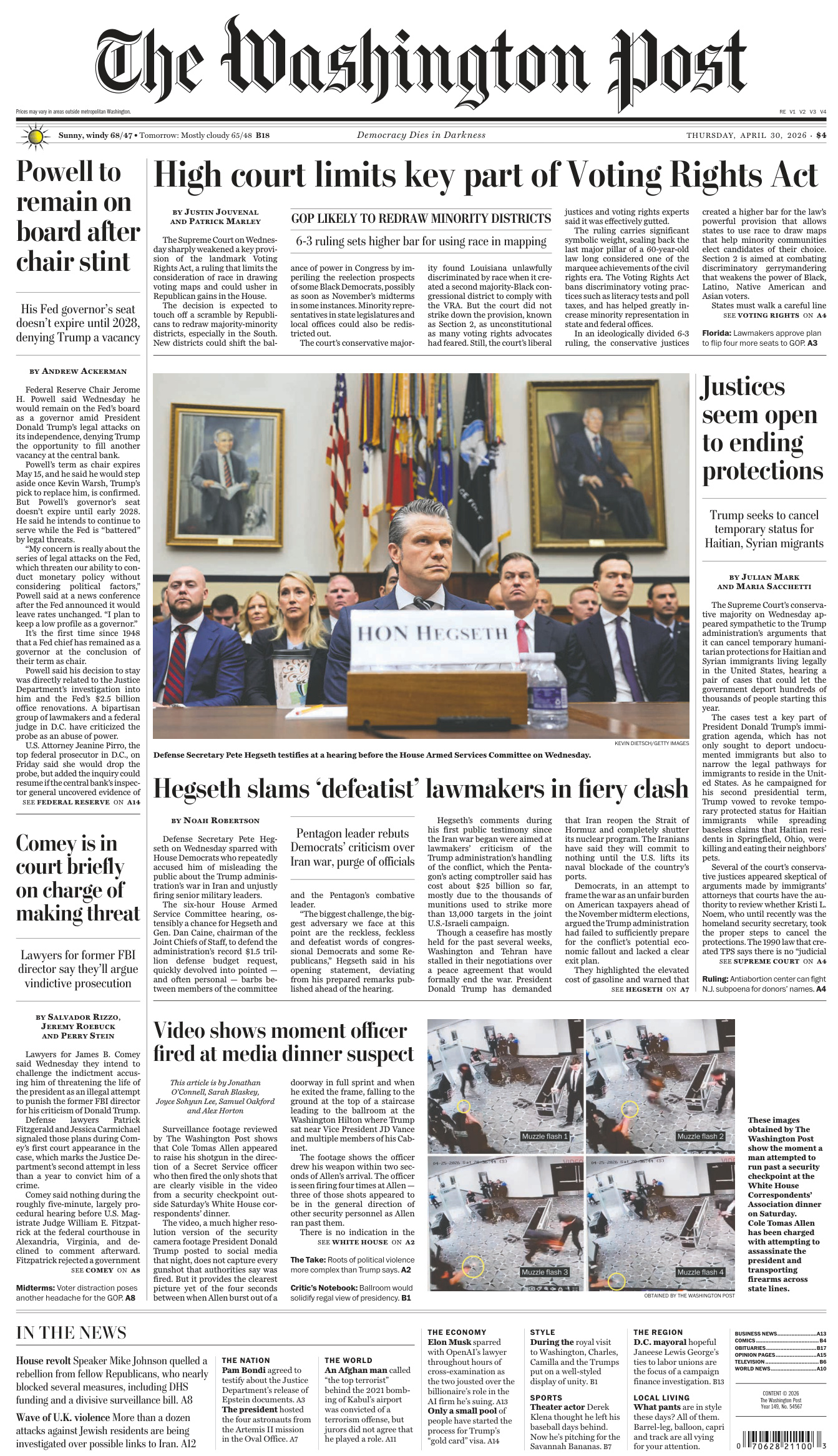 The Washington Post April 30 2026 The Washington Post Kitap Kapağı