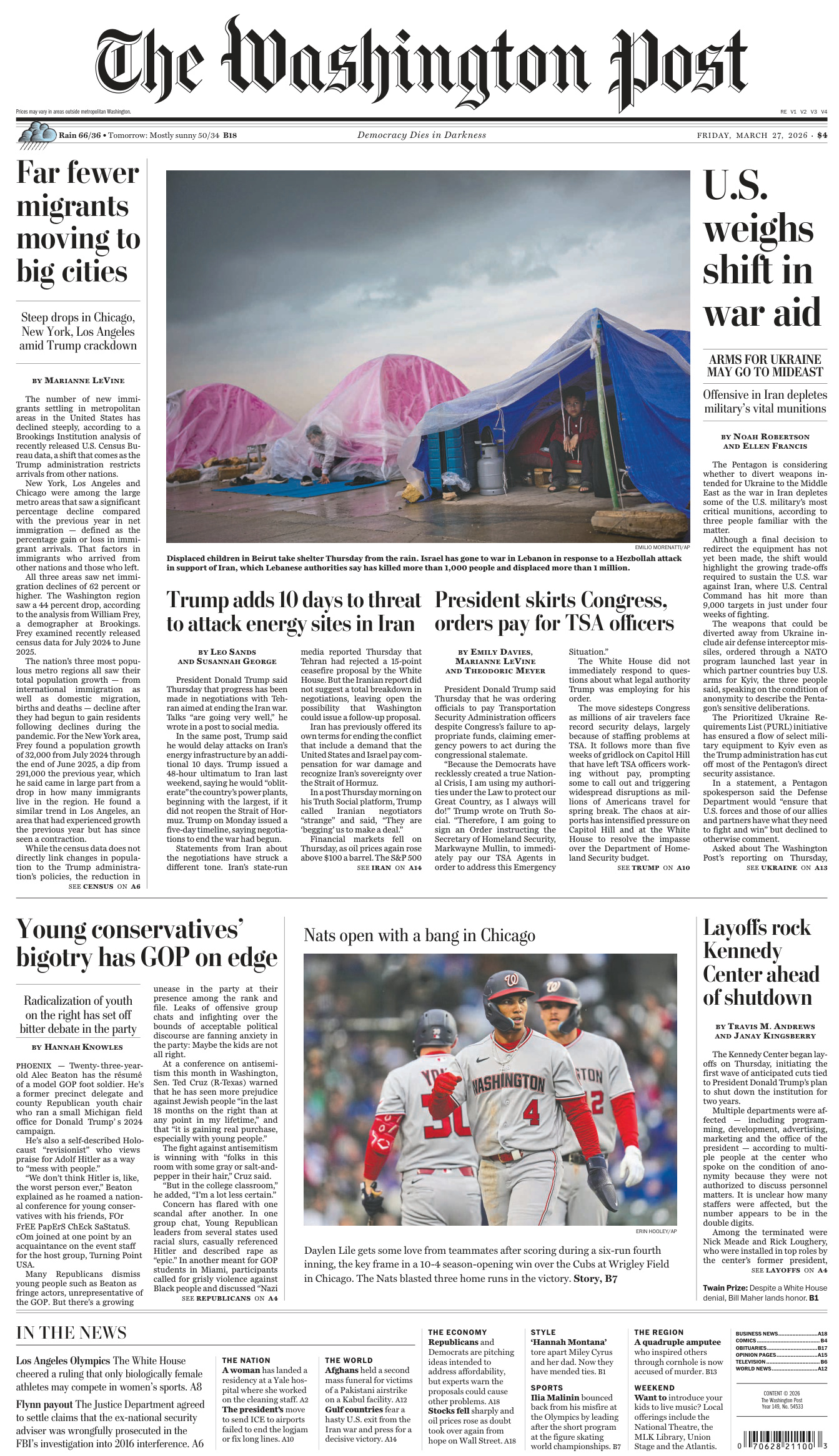 The Washington Post March 27 2026 The Washington Post Kitap Kapağı