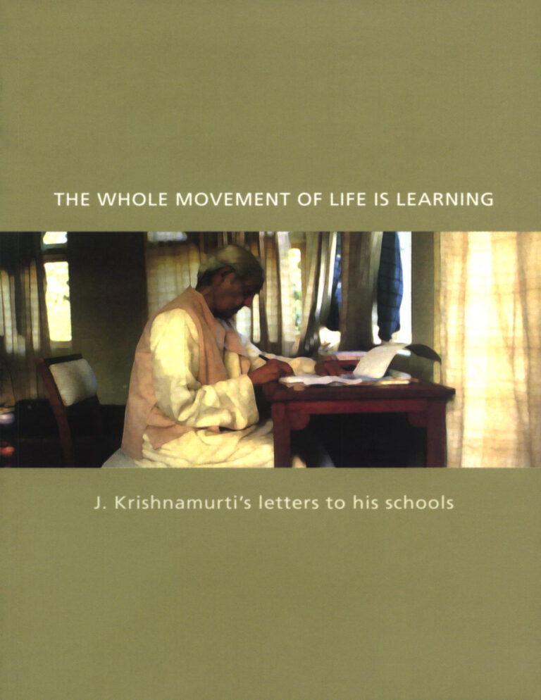 The Whole Movement of Life is Learning J Krihnamurti Kitap Kapağı