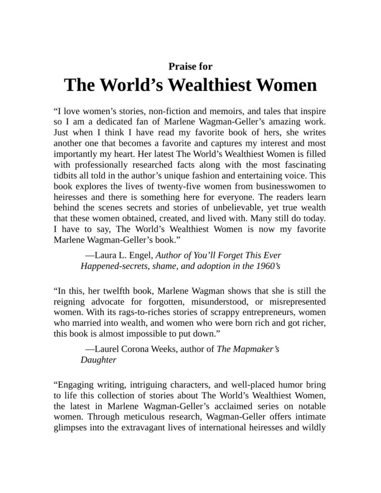 The Worlds Wealthiest Women Marlene Wagman Geller Kitap Kapağı