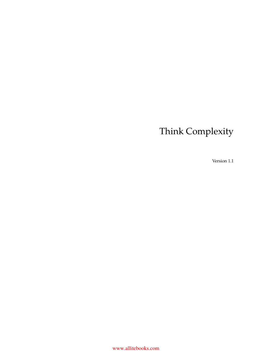 Think Complexity: Complexity Science PDF Download