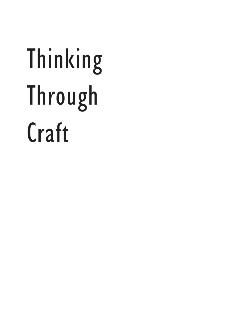 Thinking through craft Glenn Adamson Kitap Kapağı