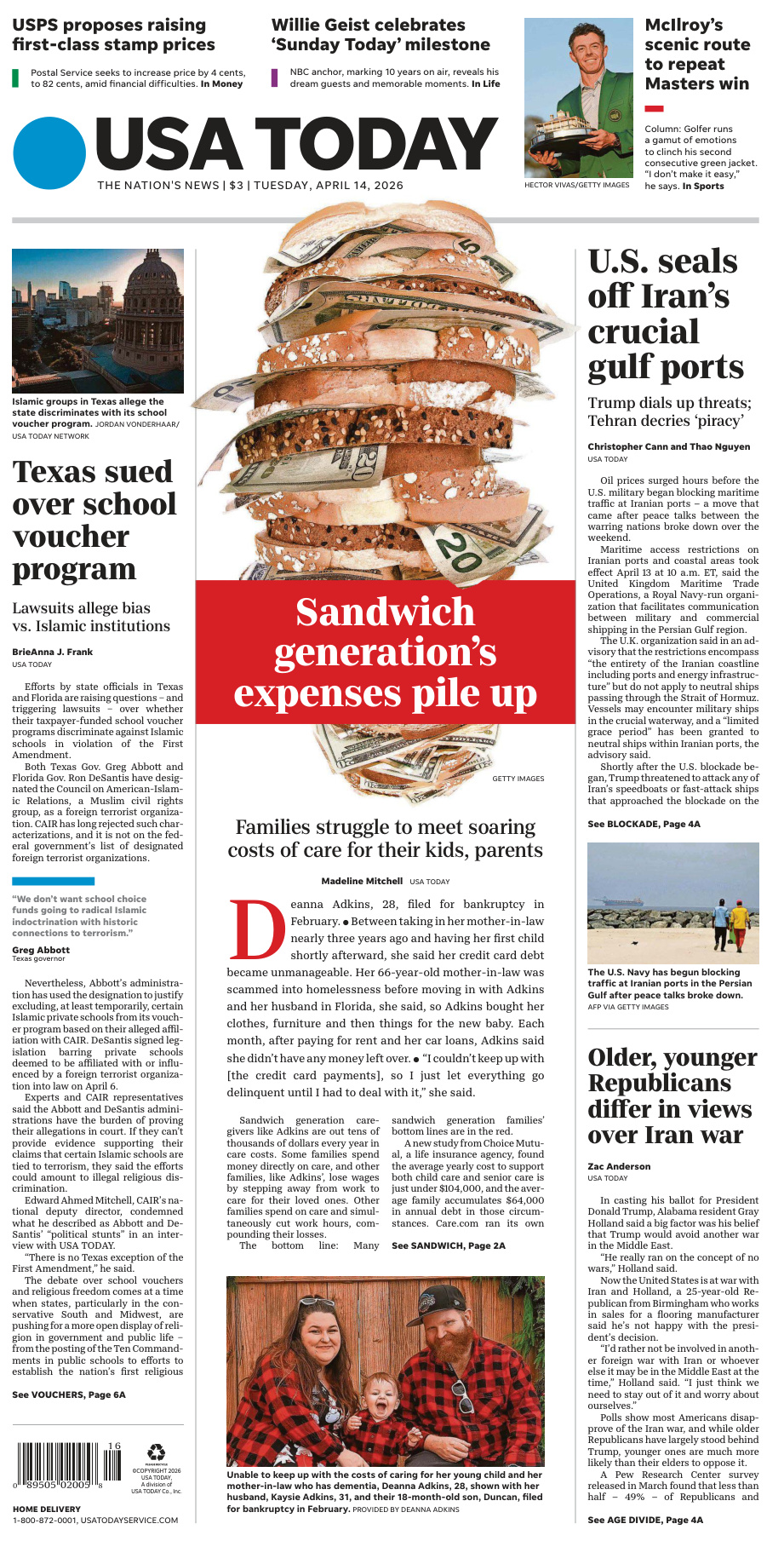 USA Today April 14 2026 USA Today Kitap Kapağı