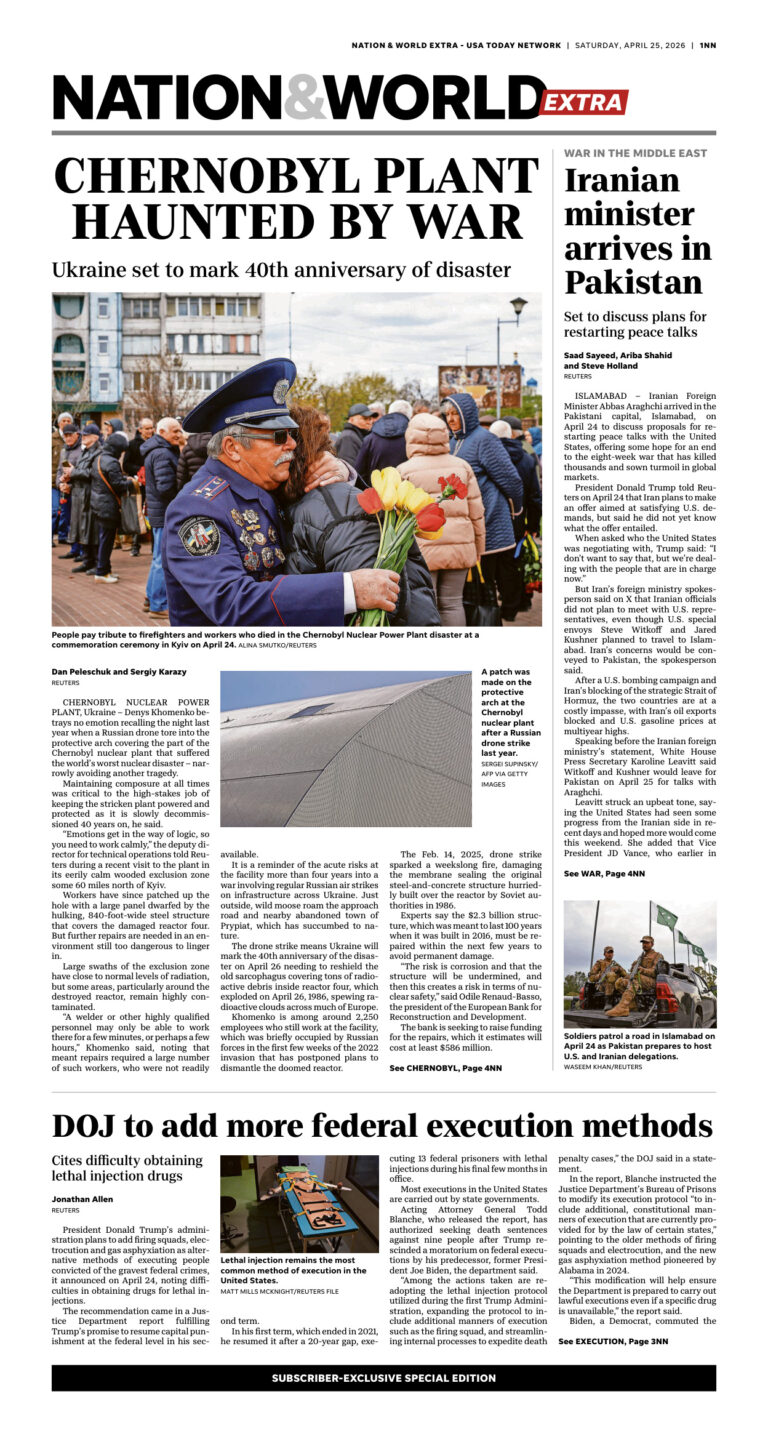 USA Today Nation n World Extra April 25 2026 USA Today Nation n World Extra Kitap Kapağı