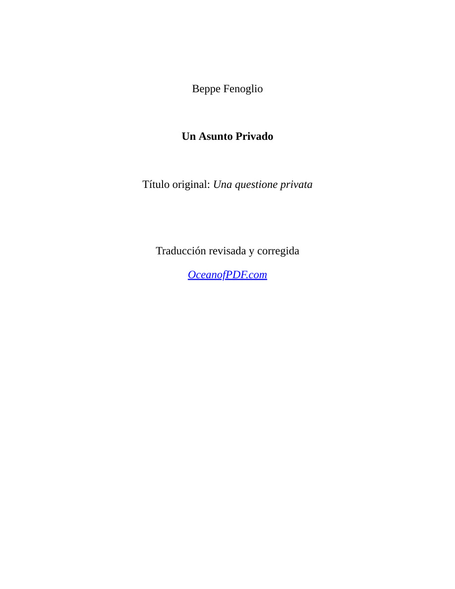 Un Asunto Privado PDF Download