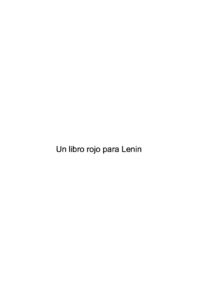 Un libro rojo para Lenin Spanish Edition Roque Dalton Kitap Kapağı