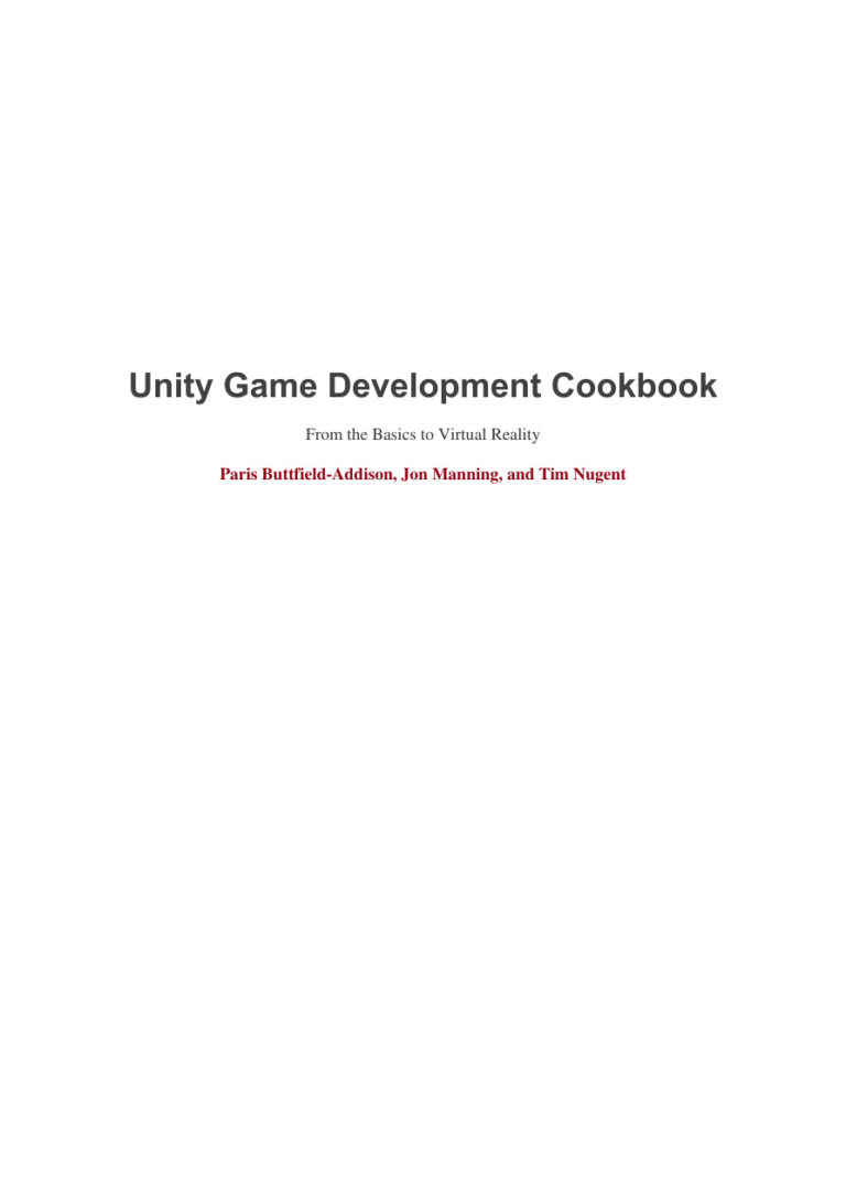 Unity Game Development Cookbook Kitap Kapağı