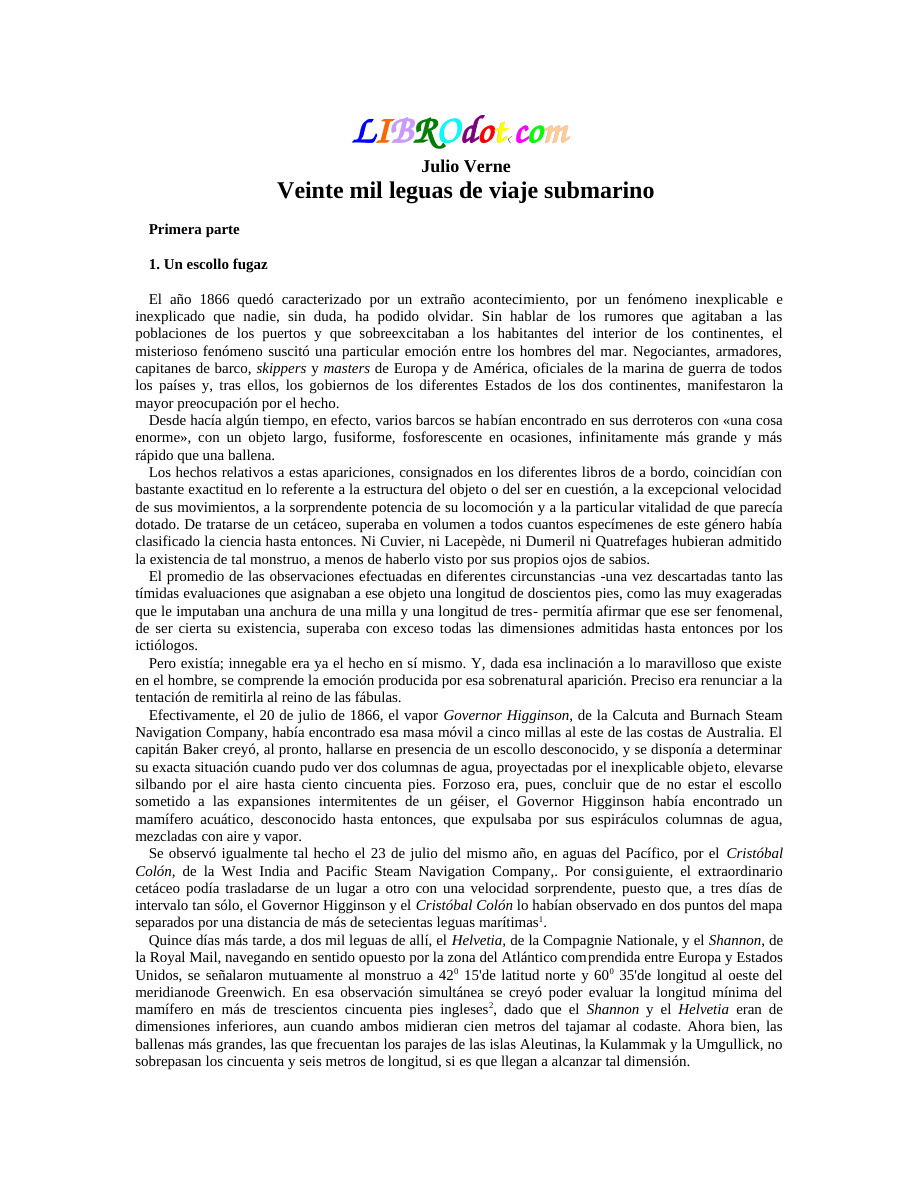 Veinte mil leguas de viaje submarino PDF Download