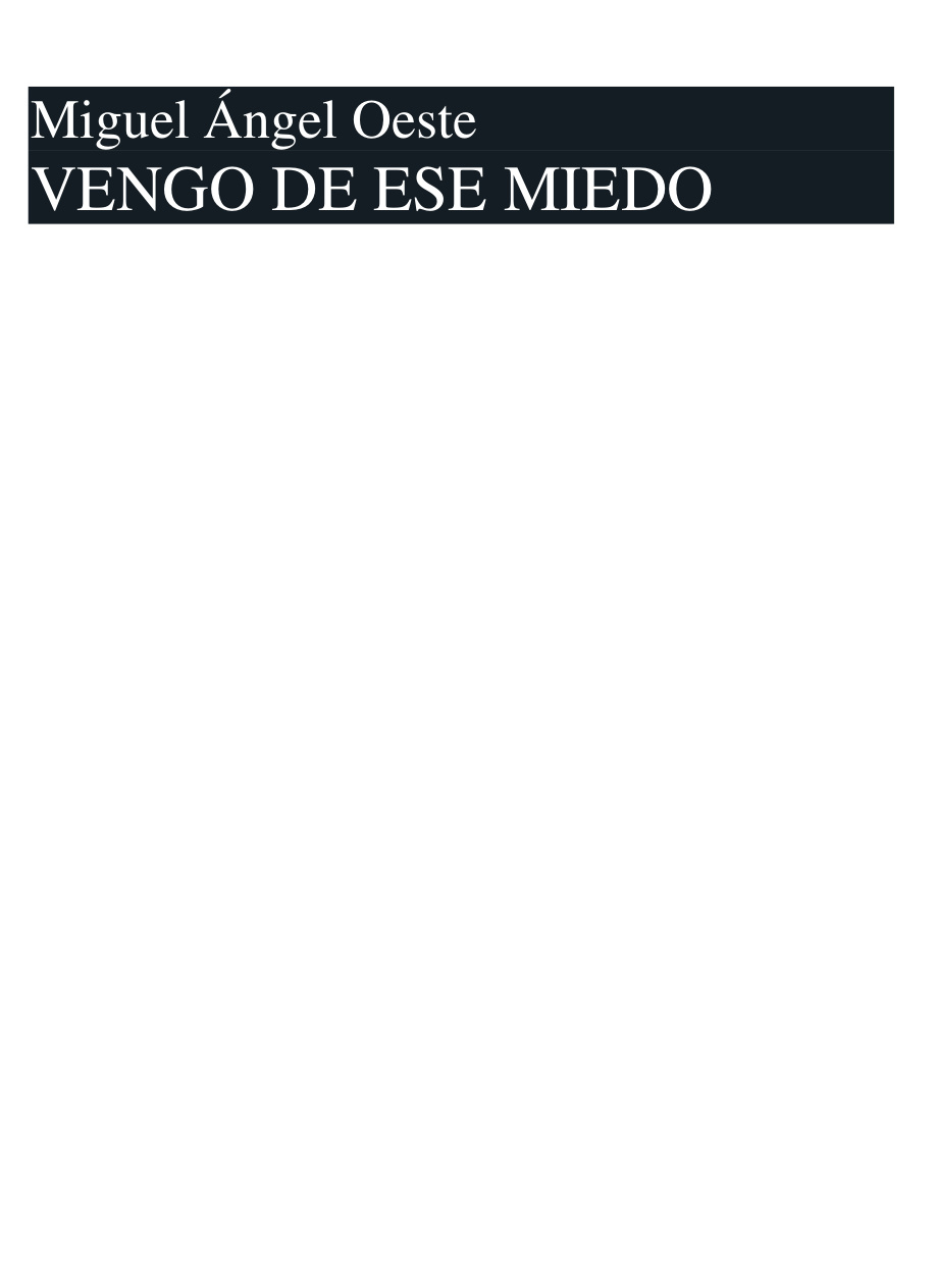 Vengo de ese miedo PDF Download