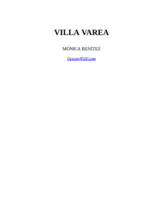 Villa Varea Spanish Edition Monica Benitez Kitap Kapağı