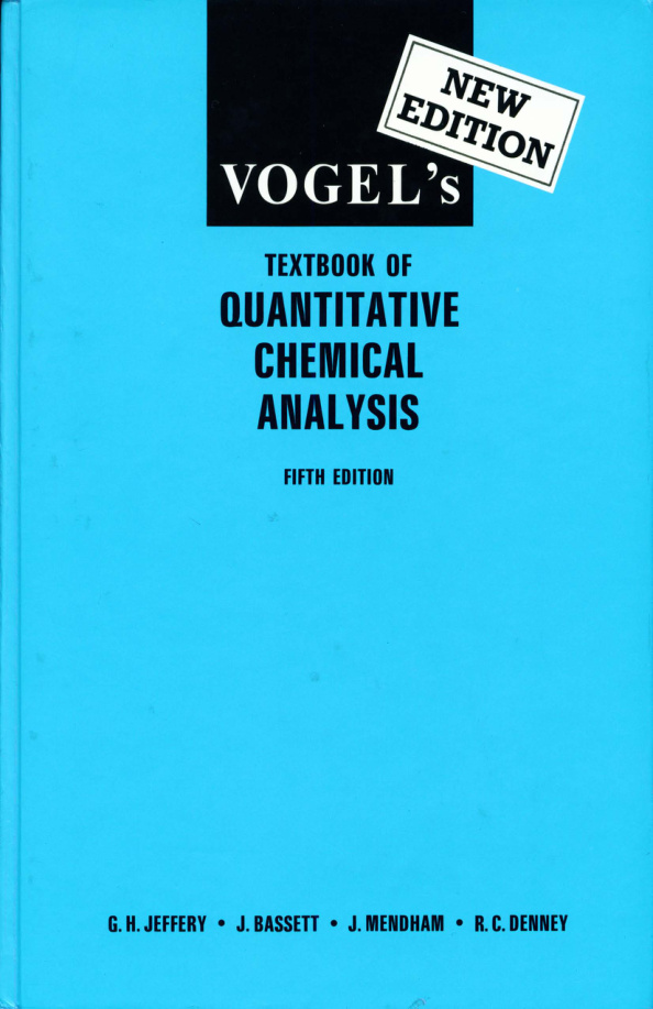 Vogels textbook of quantitative chemical analysis PDF Download
