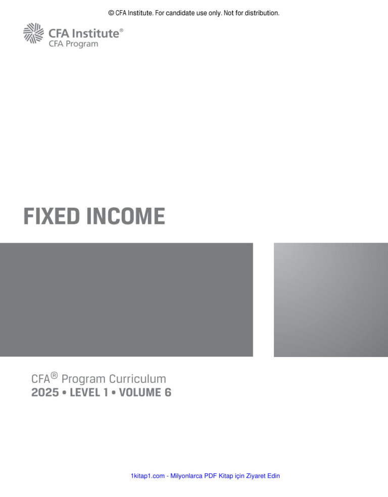 Volume 6 Fixed Income CFA Institute 1 240921 190754 Kitap Kapağı