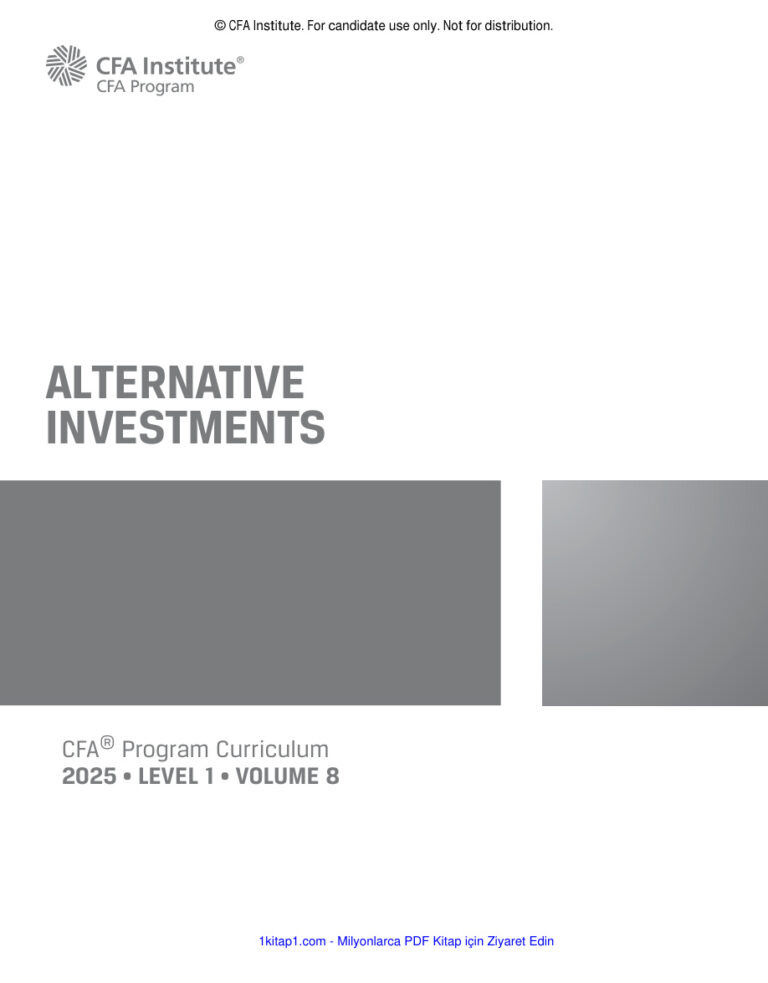 Volume 8 Alternative Investments CFA Institute 1 240921 Kitap Kapağı
