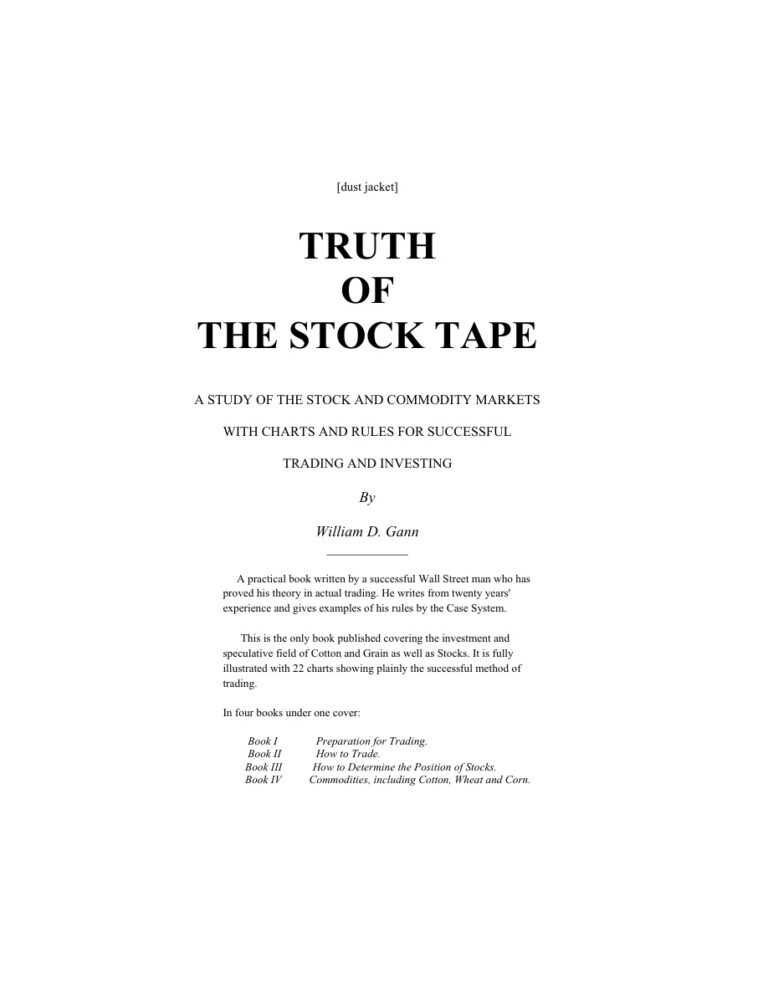 W.D.Gann Truth of the Stock Tape Kitap Kapağı