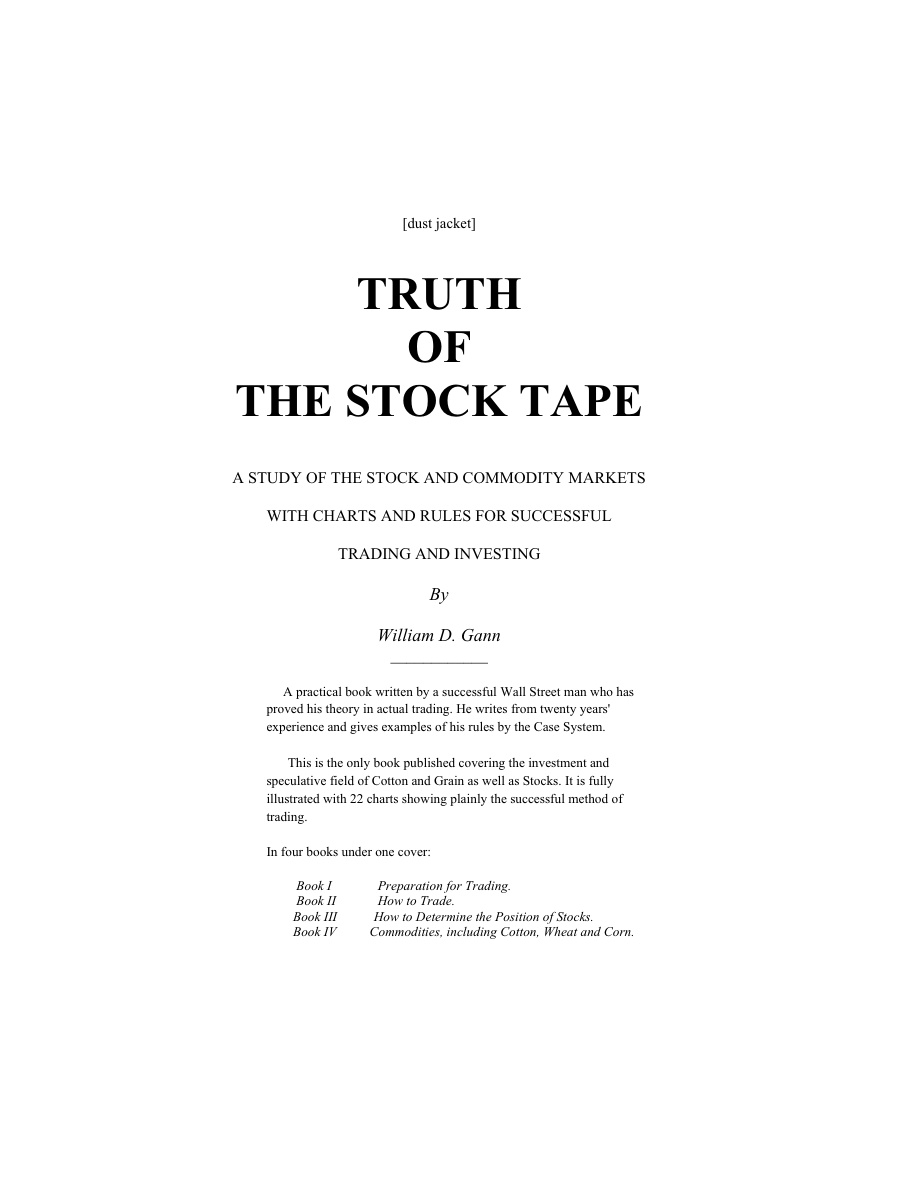 W.D. Gann - Truth of the Stock Tape PDF Download