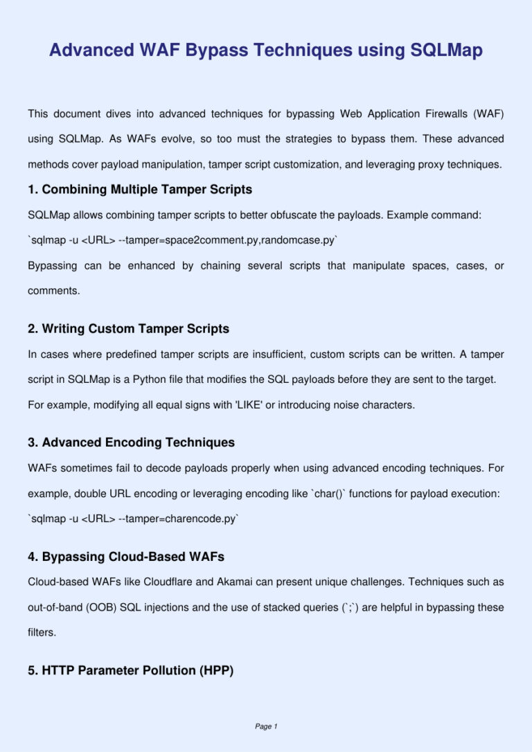 WAF Bypass Techniques Kitap Kapağı