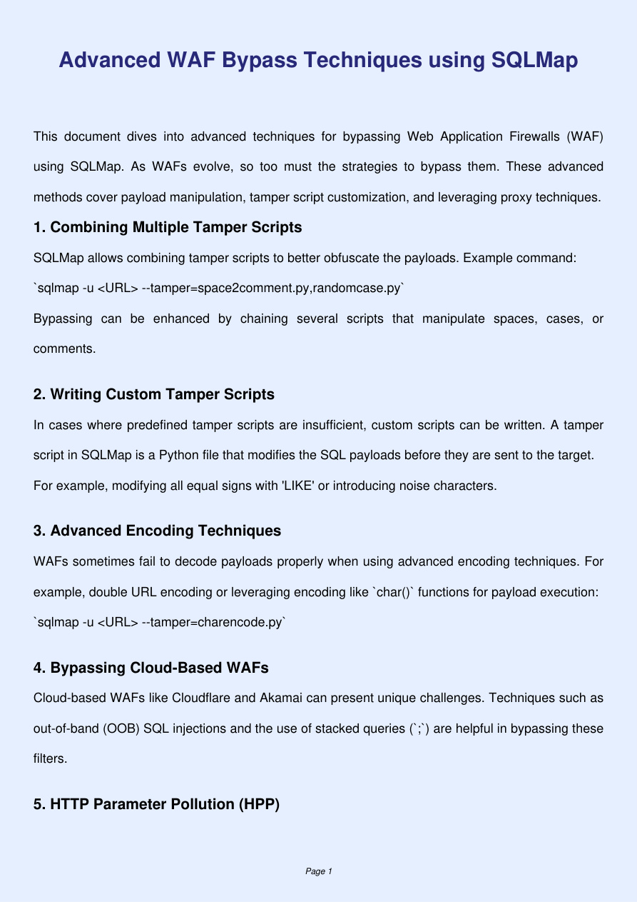 WAF Bypass Techniques PDF Download