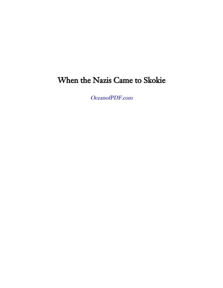 When the Nazis Came to Skokie Philippa Strum Kitap Kapağı
