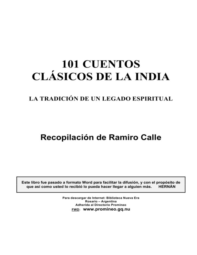 101 Cuentos Clasicos de la India Ramiro Calle Kitap Kapağı
