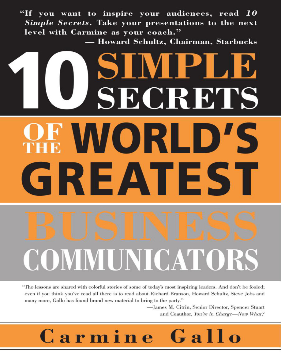10 Simple Secrets of the Worlds Greatest Business Communicators PDF Download – Carmine Gallo