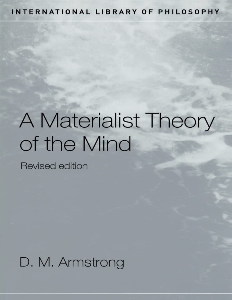 A materialist theory of the mind David Malet Armstrong Kitap Kapağı