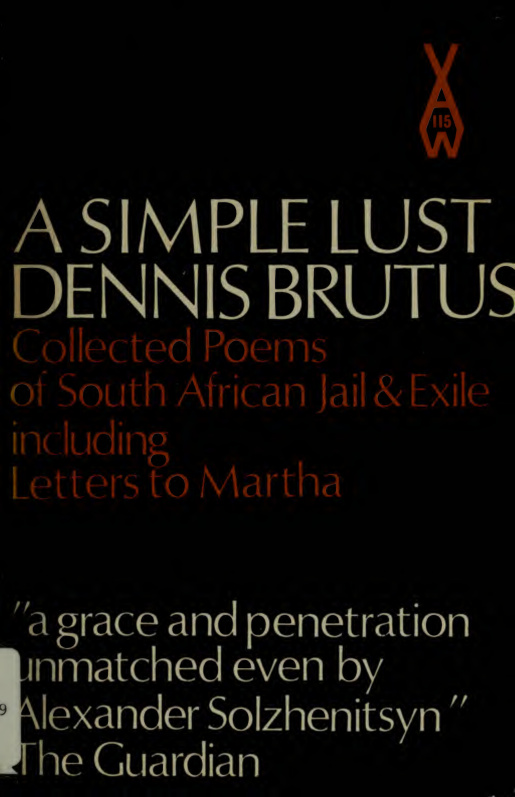 A simple lust Dennis Brutus Kitap Kapağı