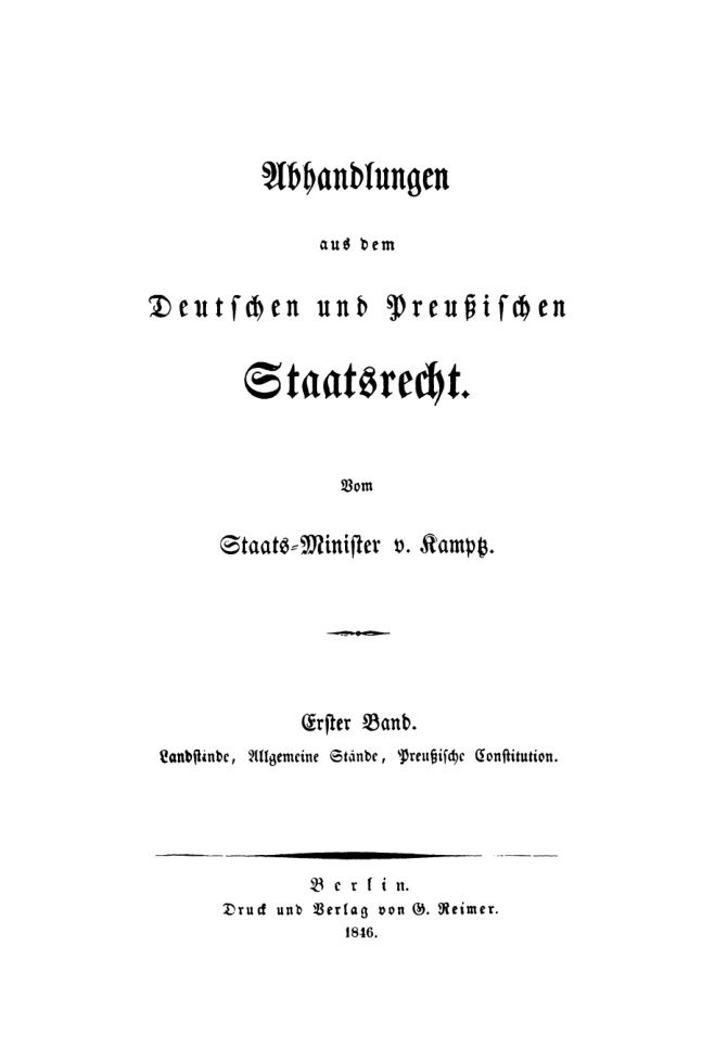 Abhandlungen aus dem Deutschen und Preussischen Staatsrecht German Edition Karl Albert von Kamptz Kitap Kapağı