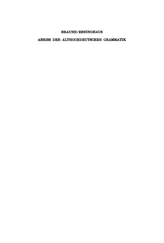Abriss der althochdeutschen Grammatik German Edition Wilhelm Braune Kitap Kapağı
