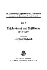 Absolutismus und Aufklarung German Edition Erich Chudzinski Kitap Kapağı