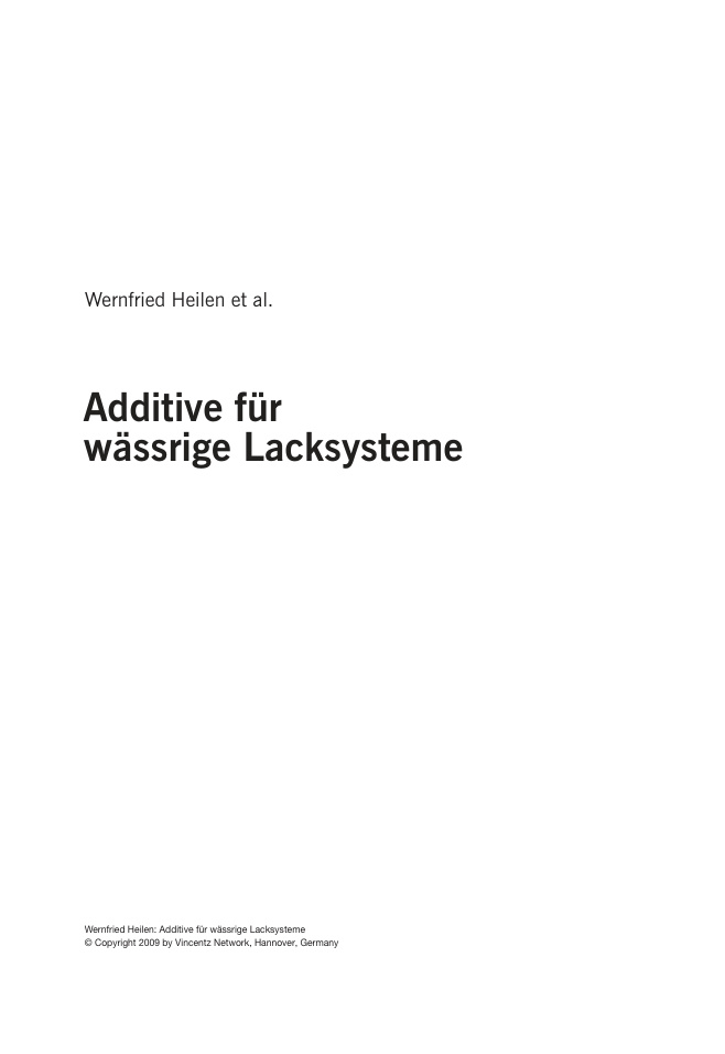 Additive fur wassrige Lacksysteme German Edition Wernfried Heilen Kitap Kapağı