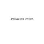 Aetiologische Studien German Edition Krieger Kitap Kapağı