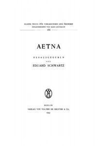 Aetna German Edition Eduard Schwartz Kitap Kapağı
