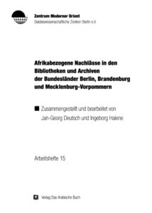Afrikabezogene Nachlasse German Edition Jan Georg Deutsch Kitap Kapağı