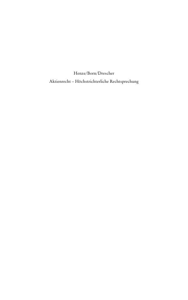 Aktienrecht: Höchstrichterliche Rechtsprechung PDF Download