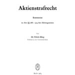 Aktienstrafrecht German Edition Ulrich Klug Kitap Kapağı
