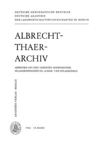 Albrecht Thaer Archiv Band 10 Heft 1 German Edition Deutsche Akademie Der Landwirtschaftswissenschaften Kitap Kapağı