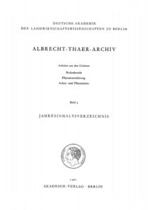 Albrecht Thaer Archiv Band 4 Heft 1 German Edition Deutsche Akademie Der Landwirtschaftswissenschaften Kitap Kapağı