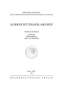 Albrecht Thaer Archiv Band 4 Heft 2 German Edition Deutsche Akademie Der Landwirtschaftswissenschaften Kitap Kapağı