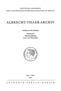 Albrecht Thaer Archiv Band 5 Heft 6 German Edition Deutsche Akademie Der Landwirtschaftswissenschaften Kitap Kapağı