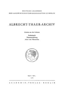 Albrecht Thaer Archiv Band 6 Heft 4 German Edition Deutsche Akademie Der Landwirtschaftswissenschaften Kitap Kapağı