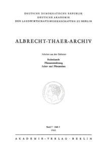 Albrecht Thaer Archiv Band 7 Heft 2 German Edition Deutsche Akademie Der Landwirtschaftswissenschaften Kitap Kapağı